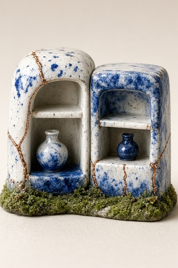 Two ceramic spaces representing the boundary between app and website