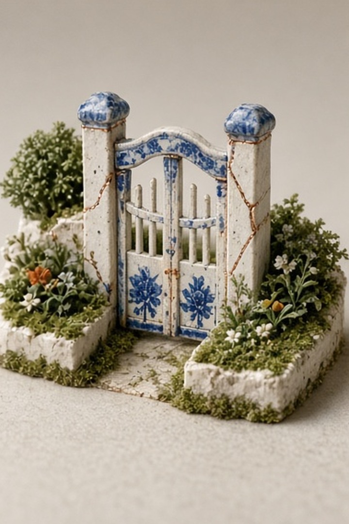 A protected ceramic garden representing adult guidance and family boundaries